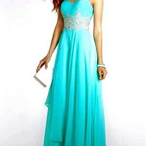 Taupey colored prom dress